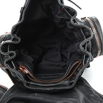 Alexander Wang Lambskin Mini Marti Backpack Washed Black Rose Gold Hardware 5 of 8