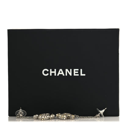 Chanel Baguette Crystal CC Drop Earrings Silver 5 of 5