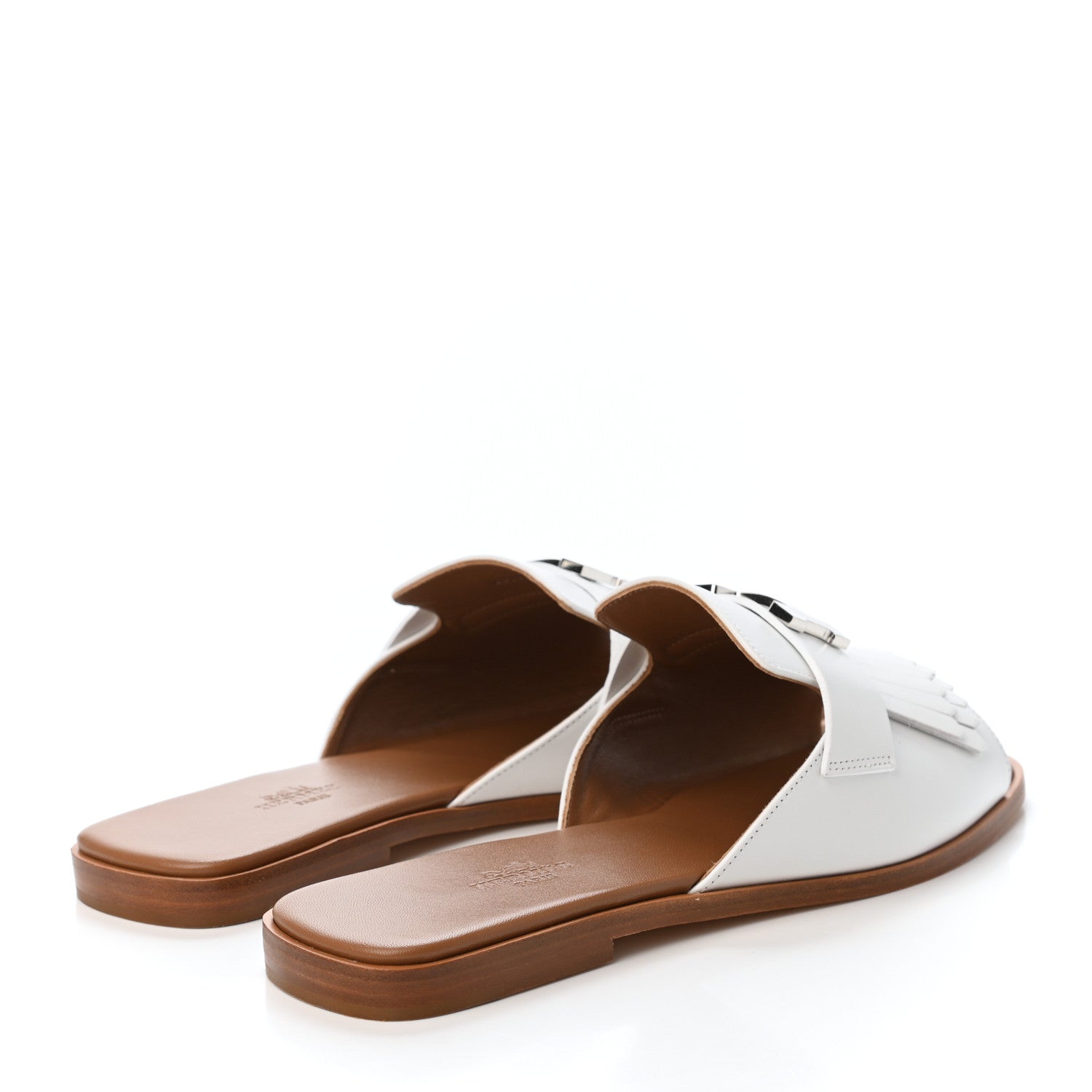 Hermes Calfskin Auteuil Sandals 39.5 White 3 of 4