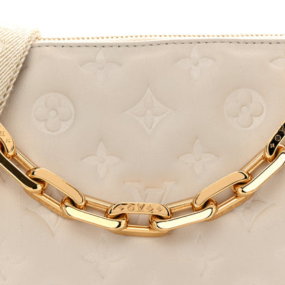 Louis Vuitton Lambskin Embossed Monogram Coussin PM Beige Cream 7 of 10