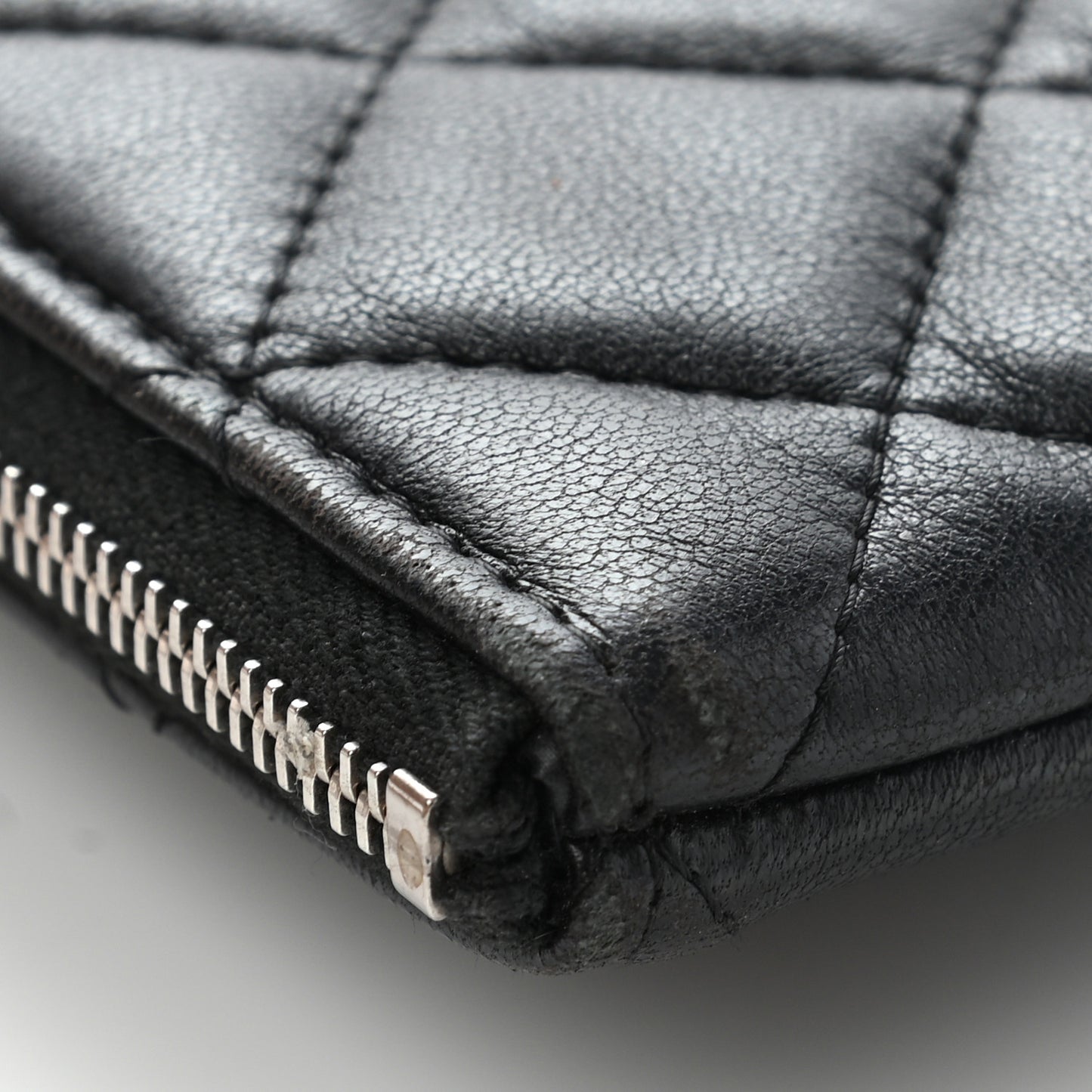 Lambskin Quilted Large Cosmetic Case Black