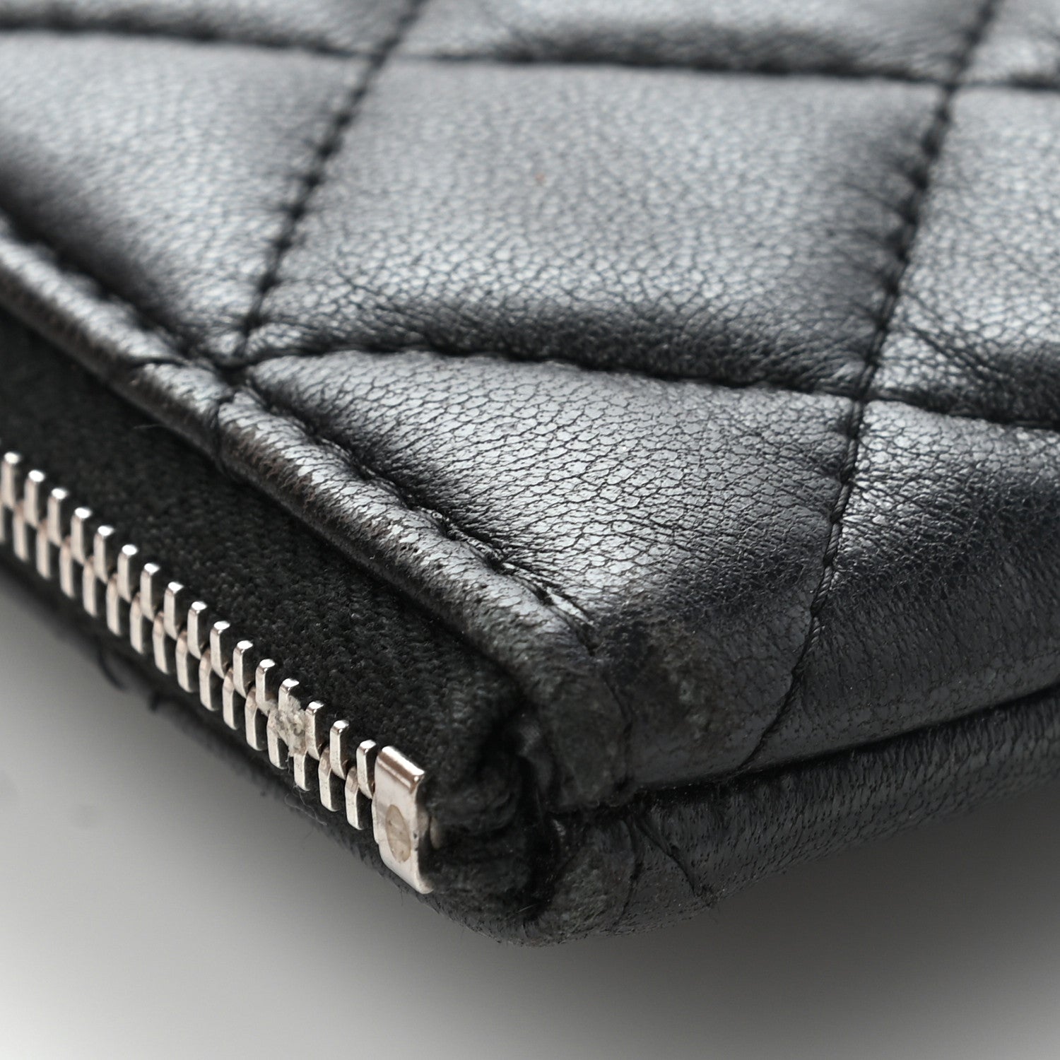 Chanel Lambskin Quilted Large Cosmetic Case Black 13 of 14