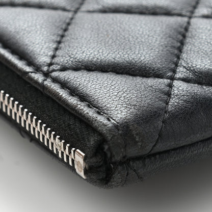 Chanel Lambskin Quilted Large Cosmetic Case Black 13 of 14