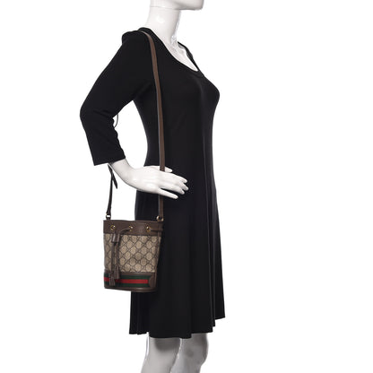 Gucci GG Supreme Monogram Web Mini Ophidia Bucket Bag Brown 2 of 9