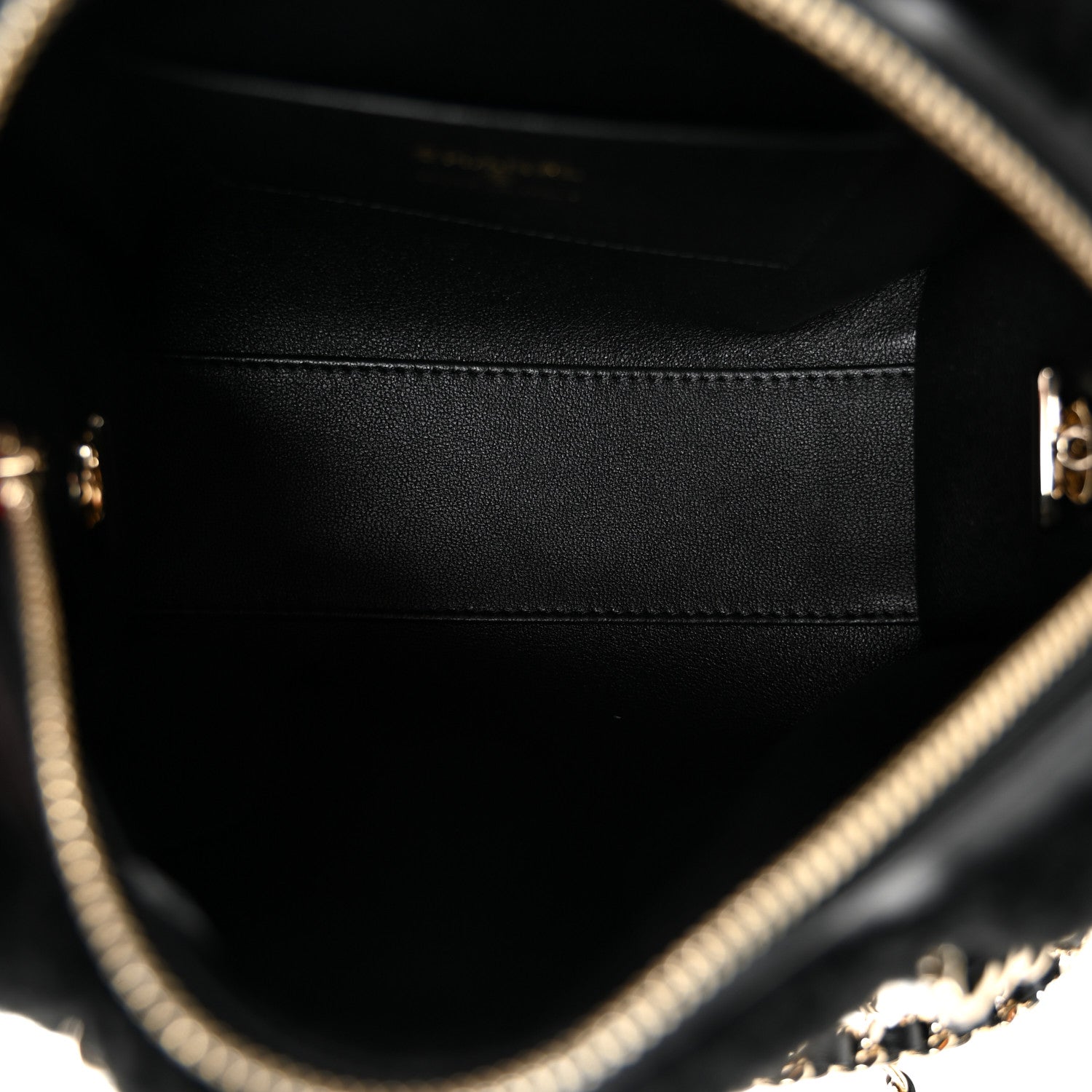 Chanel Shearling Quilted Barrel Clutch With Chain Black 5 of 10