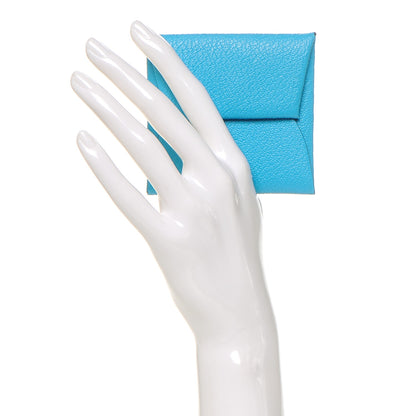 Hermes Chevre Mysore Bastia Coin Purse Bleu Azteque 2 of 6