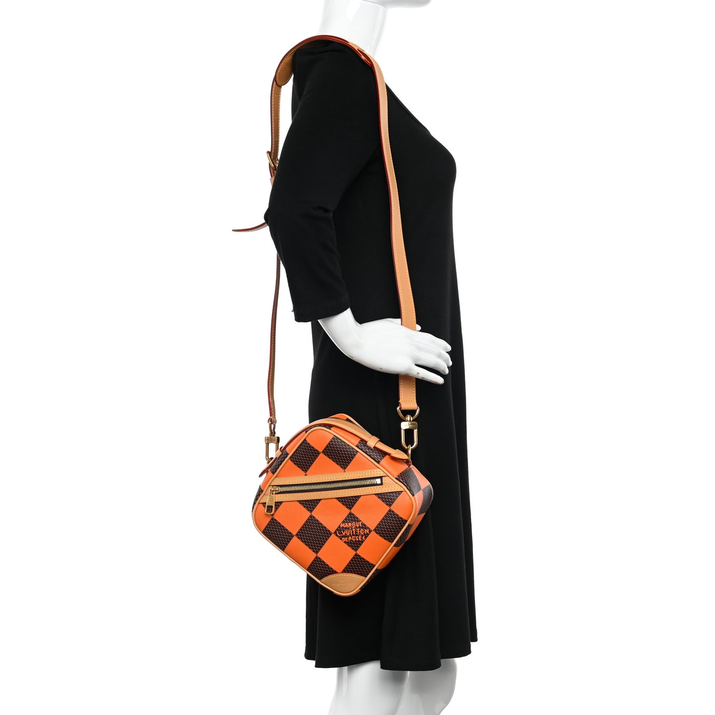 Damier Pop Chess Messenger Orange