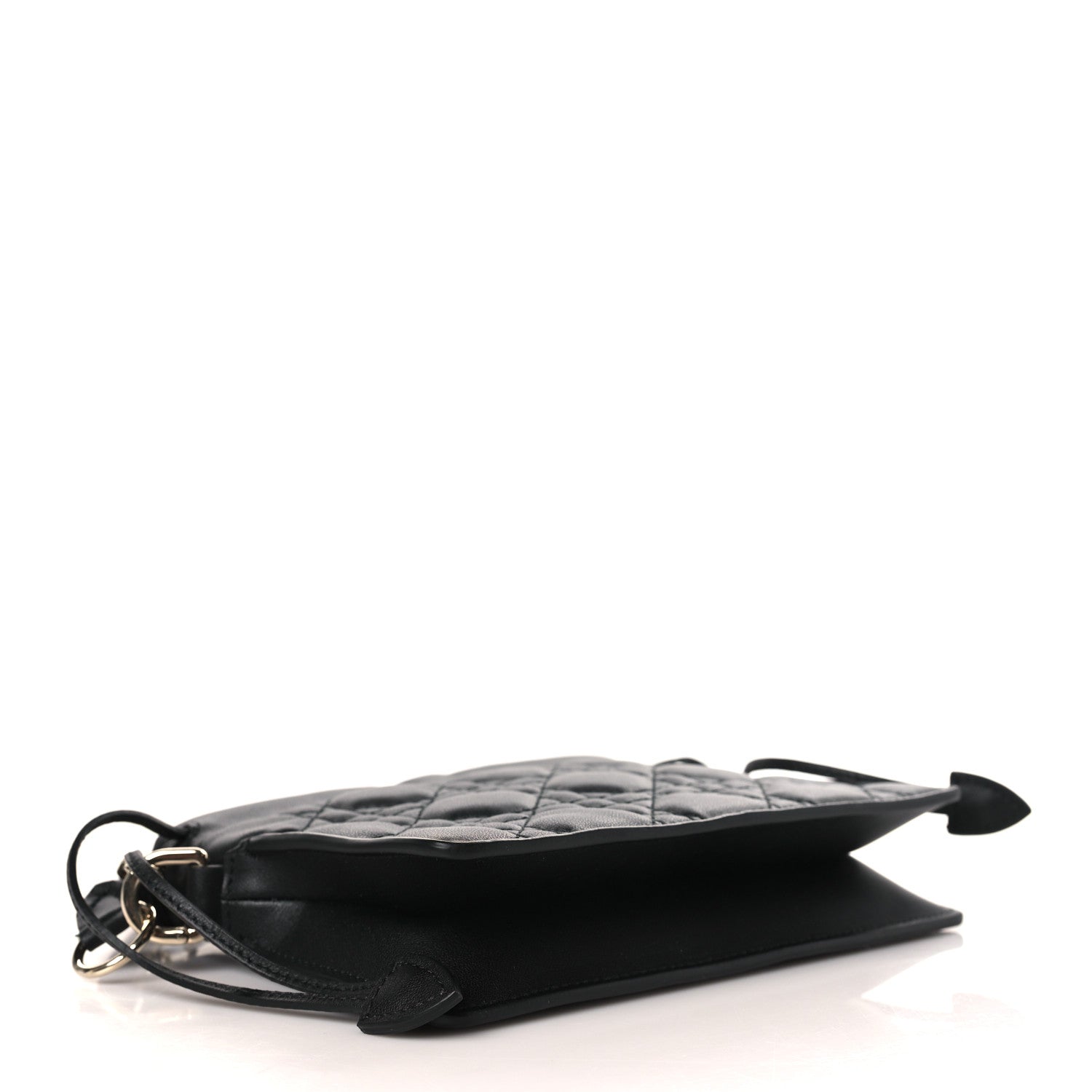Christian Dior Lambskin Cannage Mini Top Handle Drawstring Bag Black 4 of 9