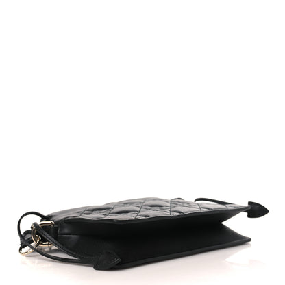 Christian Dior Lambskin Cannage Mini Top Handle Drawstring Bag Black 4 of 9