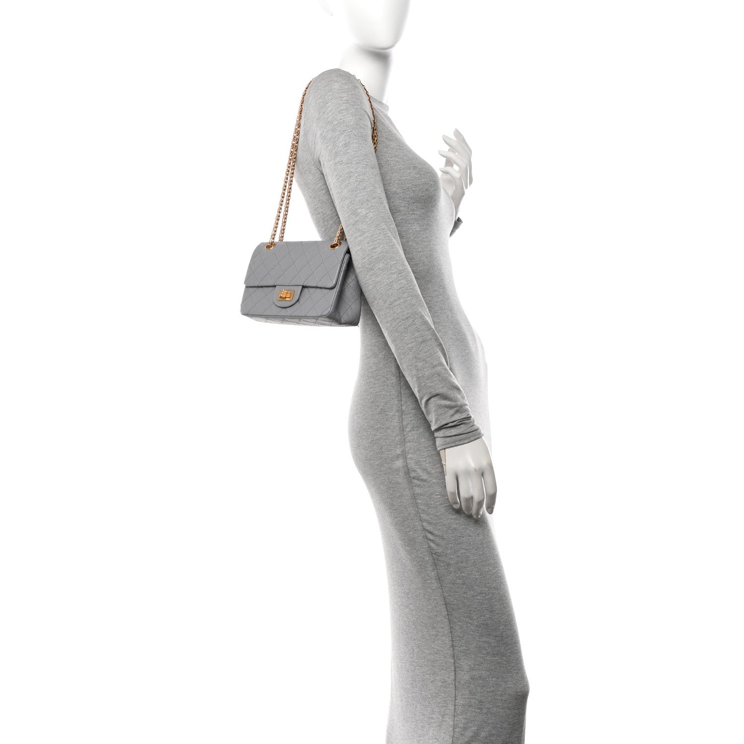 Chanel Aged Calfskin Quilted 2.55 Reissue Mini Flap Grey 2 of 11