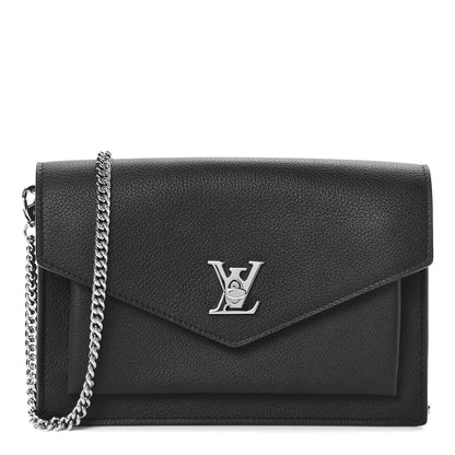 Louis Vuitton Soft Calfskin My Lockme Chain Pochette Black 1 of 8