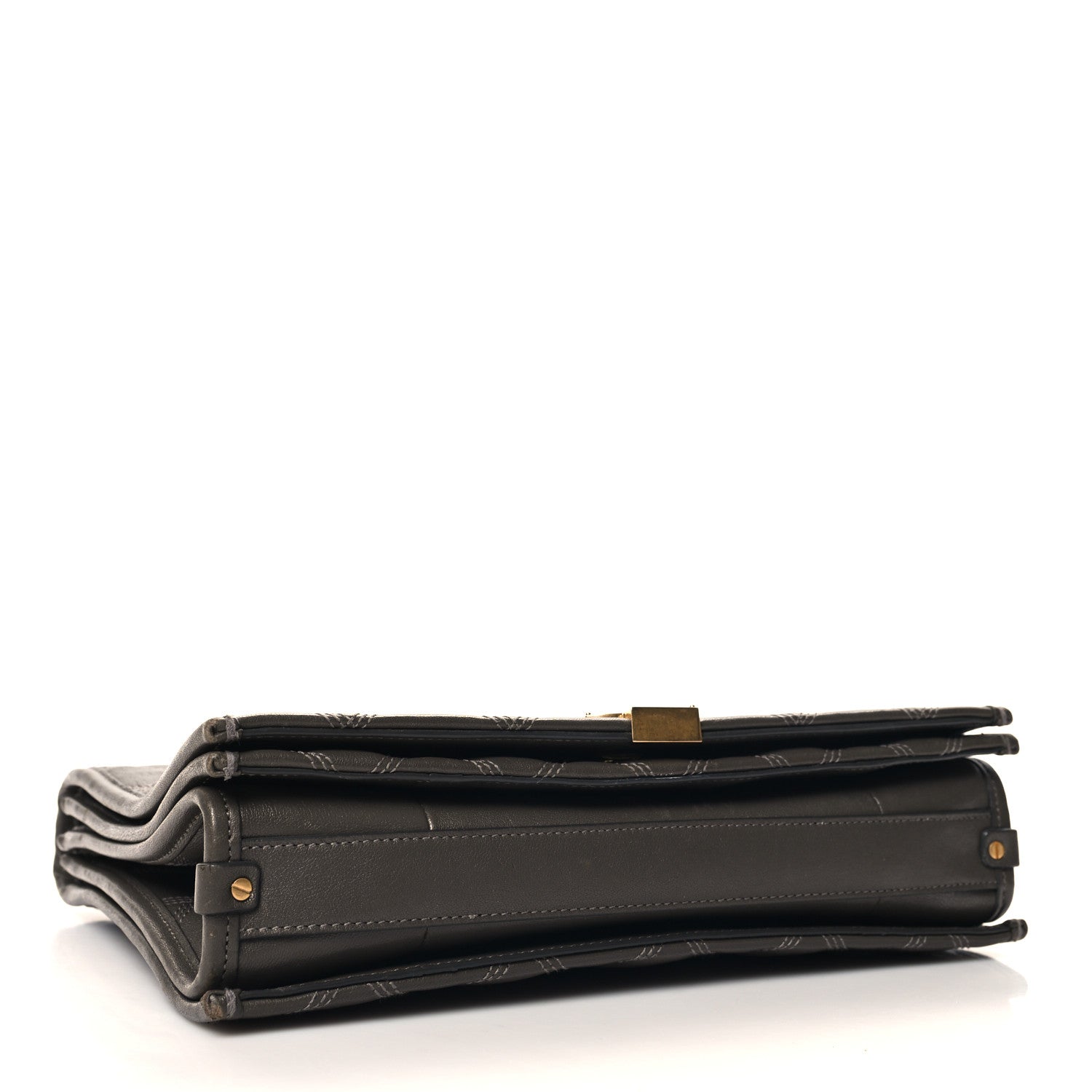 Saint Laurent Lambskin Quilted Mini Becky Chain Bag Grey Kaki 4 of 13