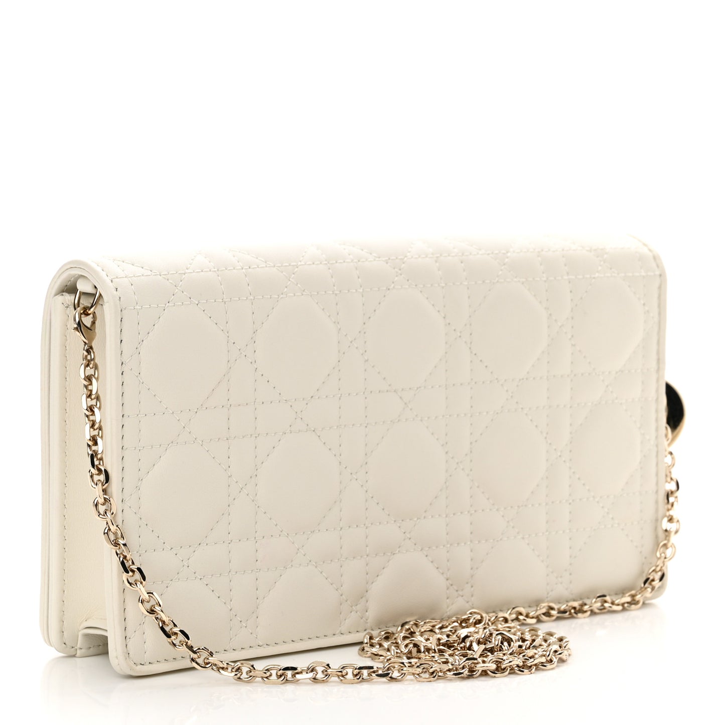 Lambskin Cannage Lady Dior Pouch Latte