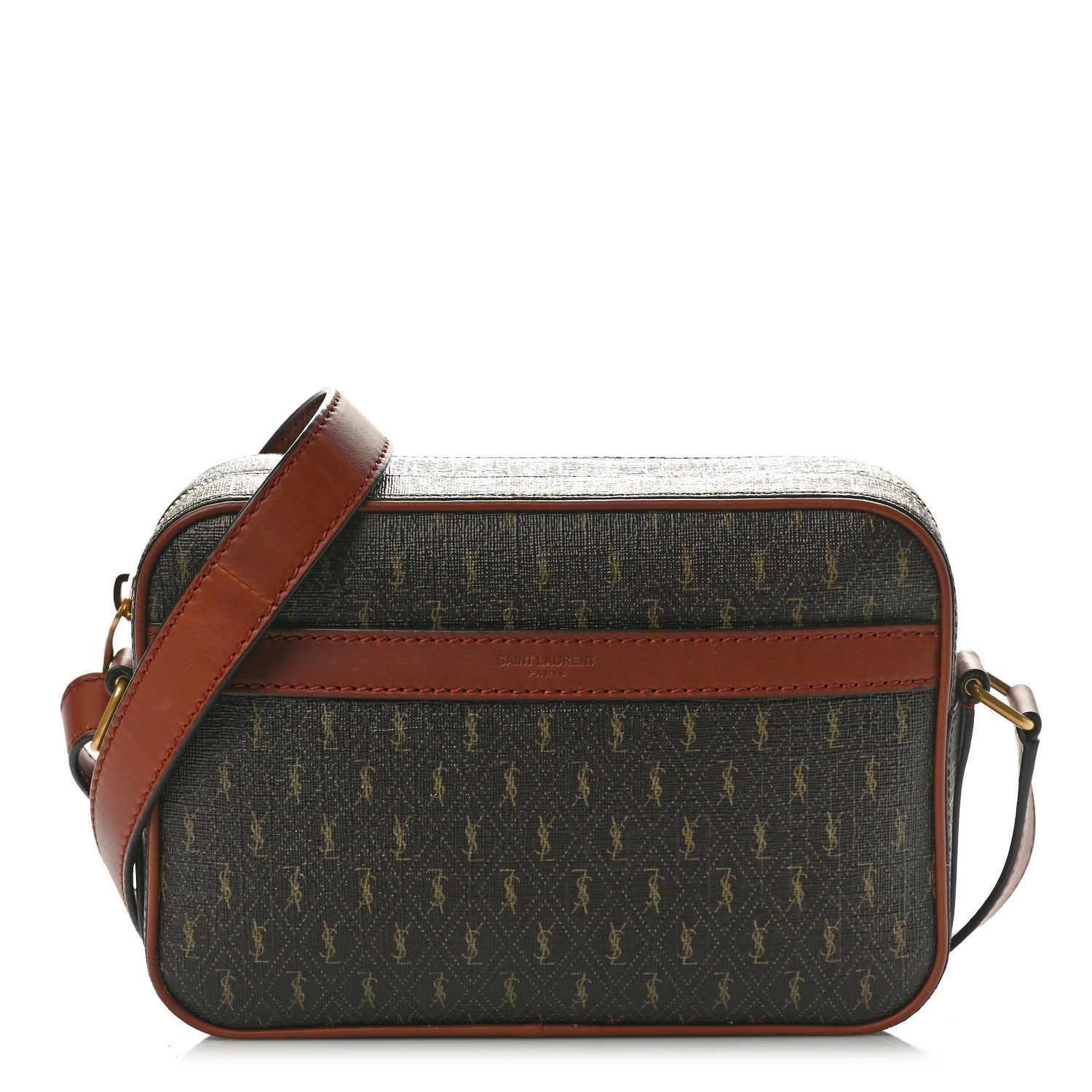 Saint Laurent Canvas Smooth Calfskin Le Monogramme Camera Bag Chestnut 1 of 10