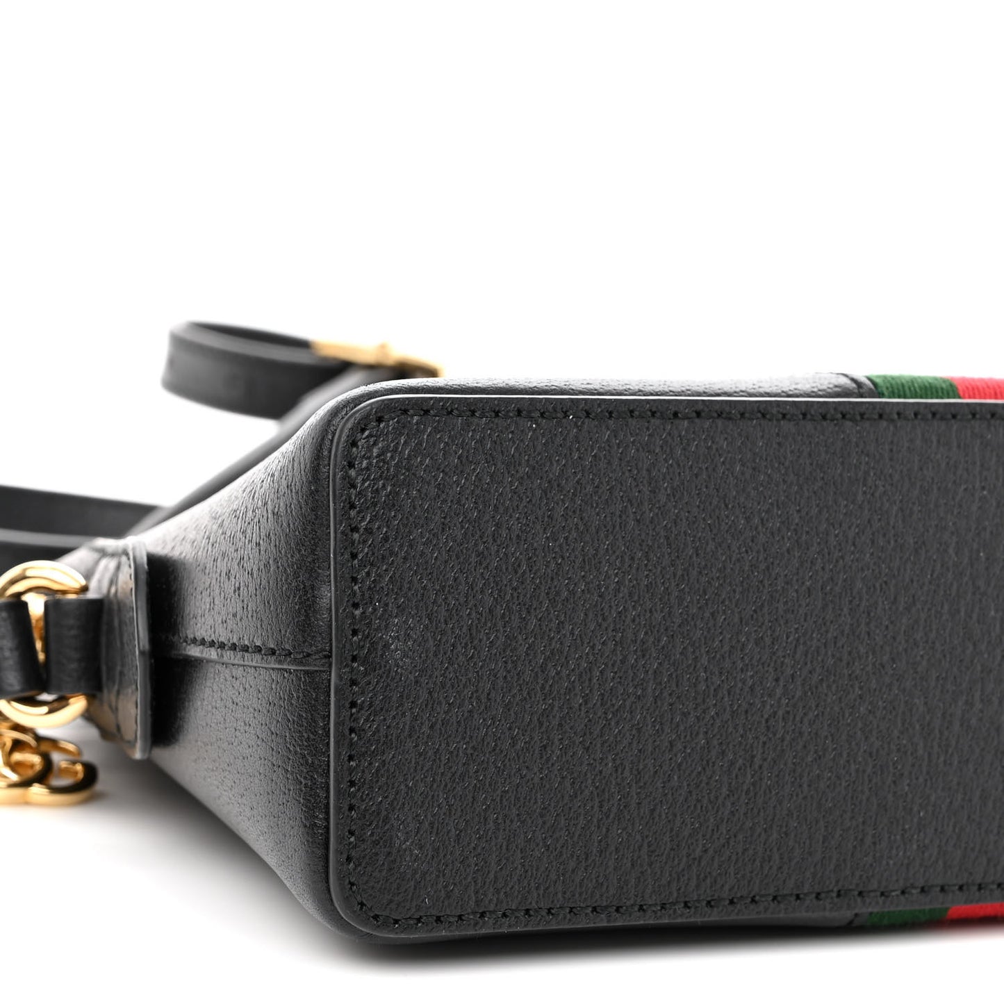 Calfskin GG Web Small Ophidia Dome Shoulder Bag Black