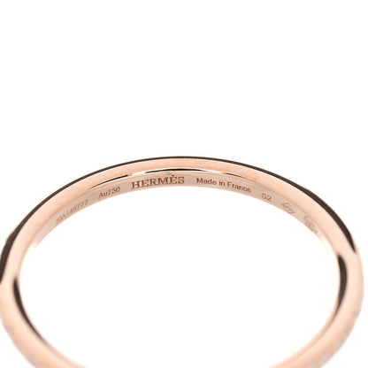 Hermes 18K Rose Gold Diamond Kelly Clochette Ring 52 6 4 of 5