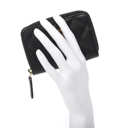 Chanel Caviar Quilted Zip Coin Purse Black 2 of 8