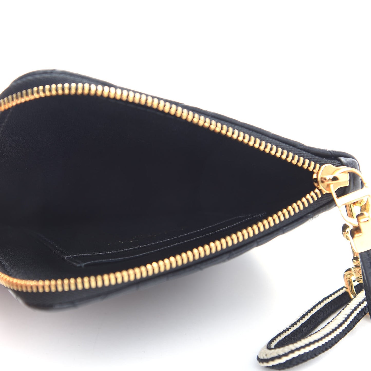 Supple Calfskin Cannage Caro Multifunctional Pouch Black