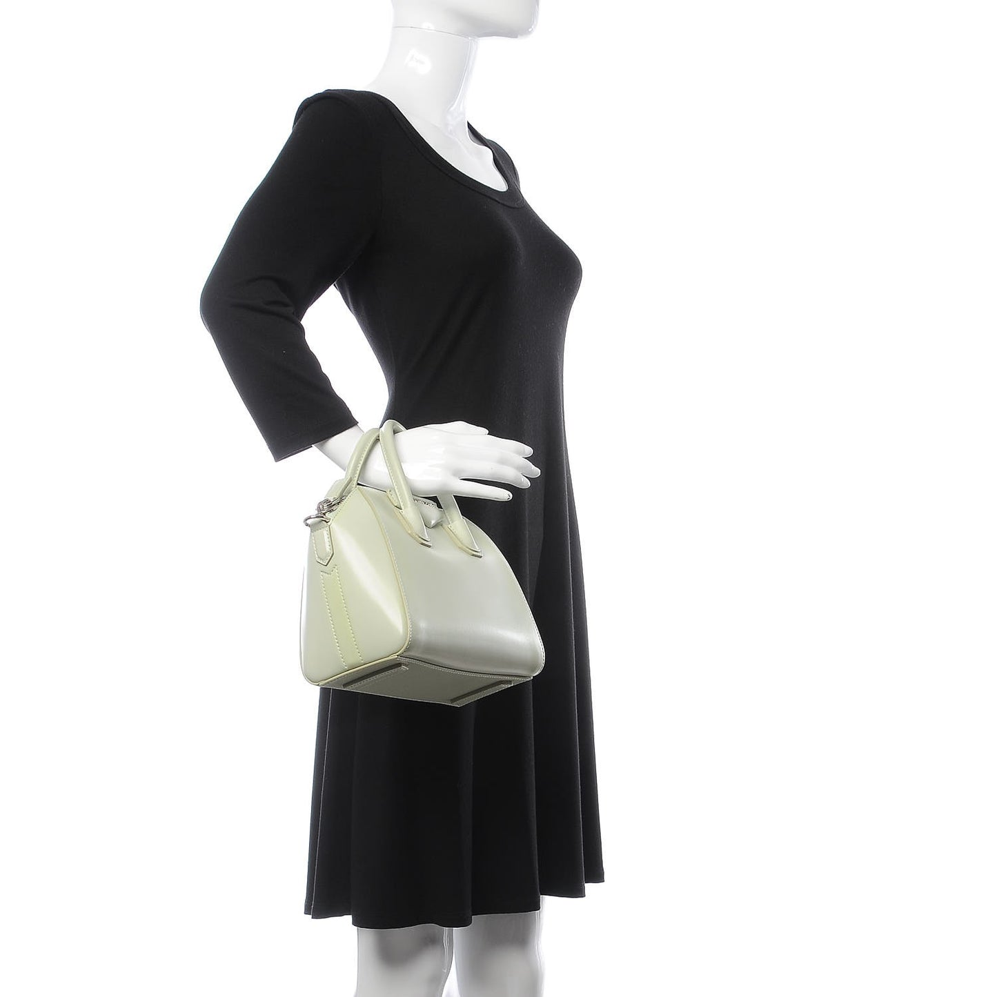 Shiny Lord Calfskin Mini Antigona Aqua Green