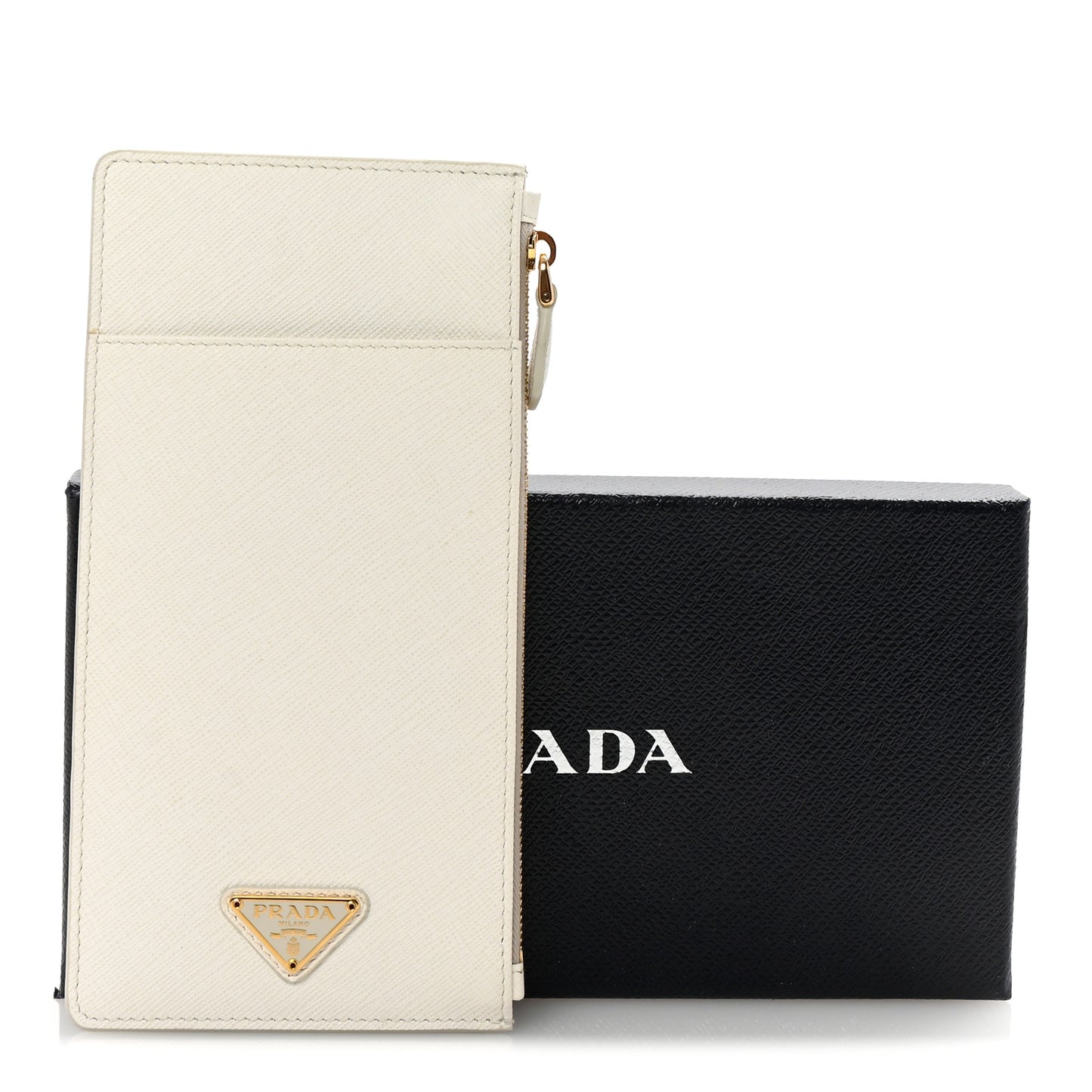 Saffiano Triangle Phone Case Pouch White