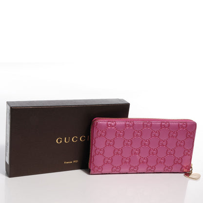 Gucci Metallic Soft Guccissima Heart Zip Around Wallet Fresia Rose 8 of 18