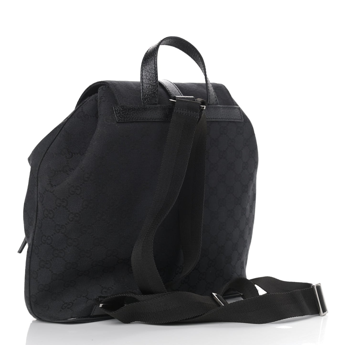 GG Monogram Single Buckle Backpack Black