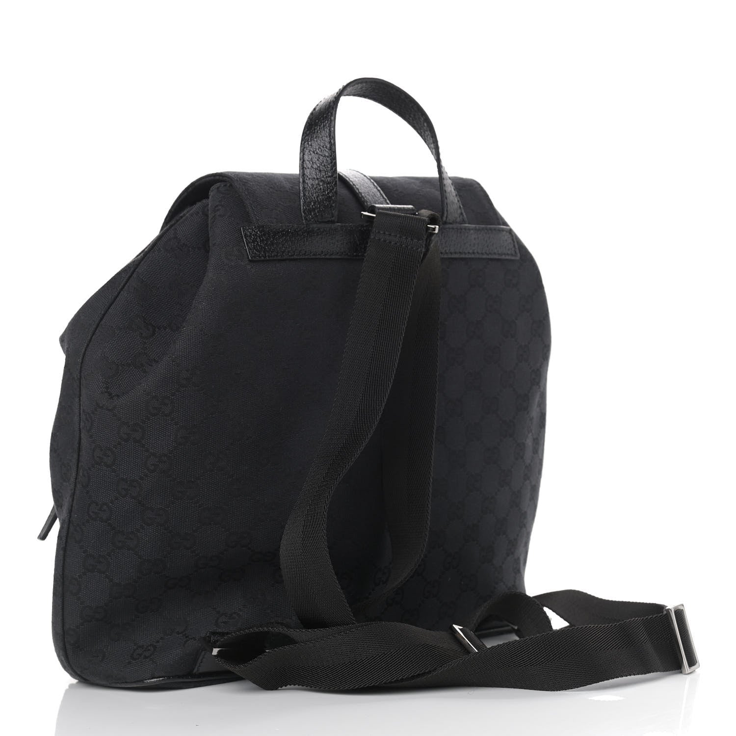 Gucci GG Monogram Single Buckle Backpack Black 3 of 10