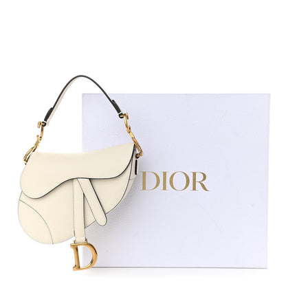 Christian Dior Grained Calfskin Mini Saddle Bag White 11 of 11