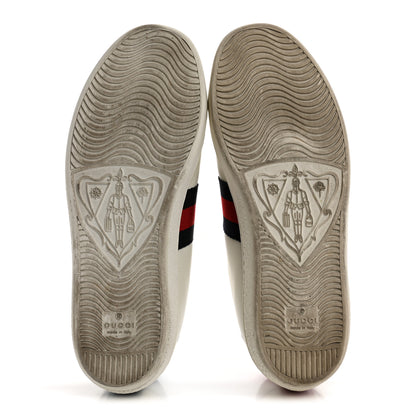 Gucci Calfskin Nappa Web LOVED Embroidered Womens Ace Sneakers 38 White Red Flame Notte 5 of 11