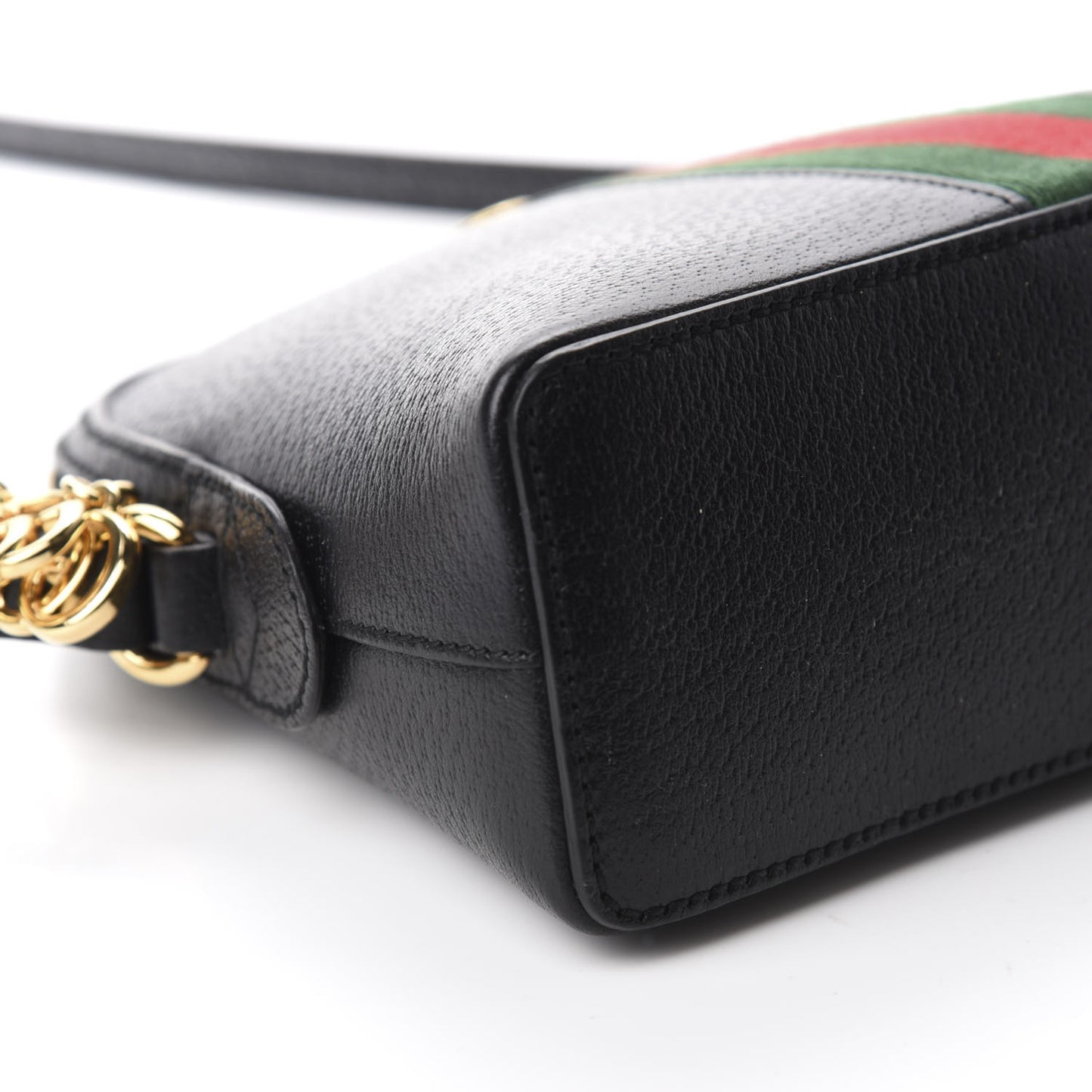 Calfskin GG Web Small Ophidia Dome Shoulder Bag Black