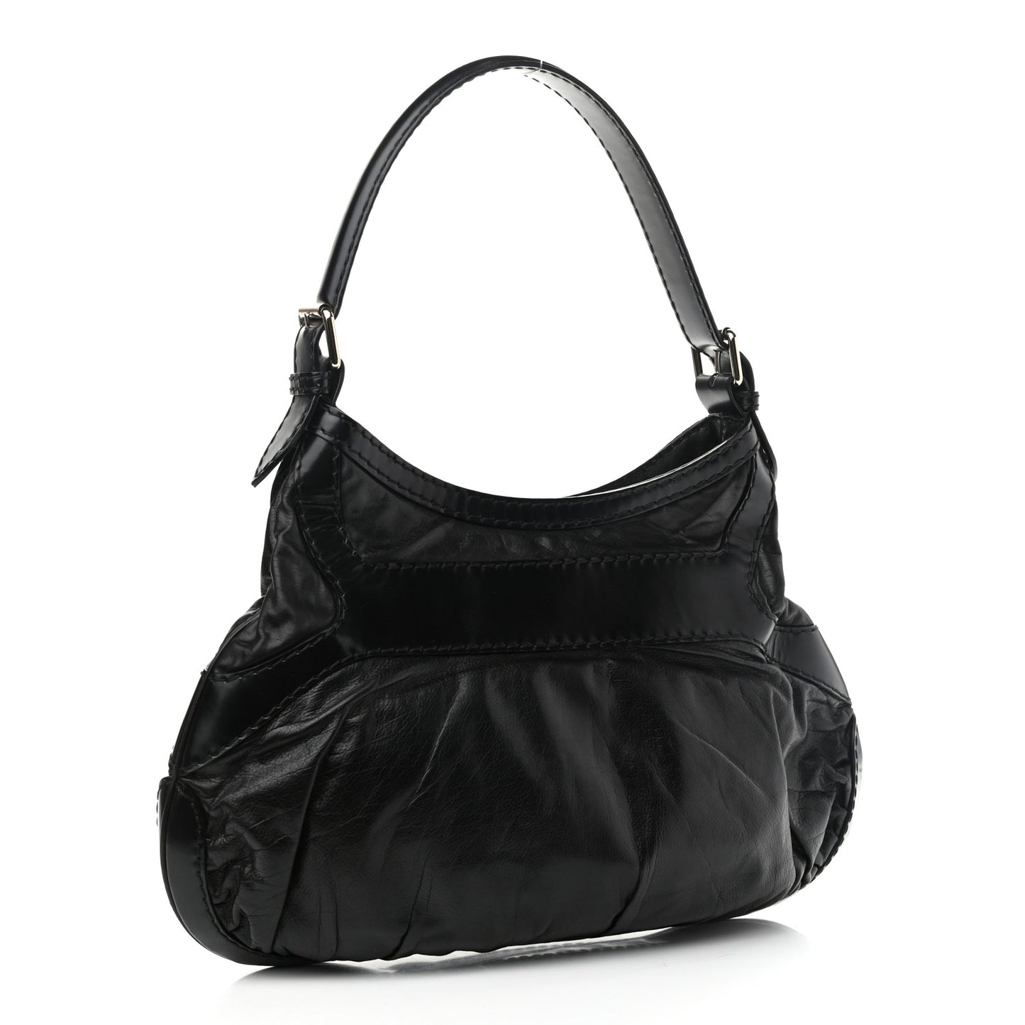Calfskin Queen Bow Hobo Black