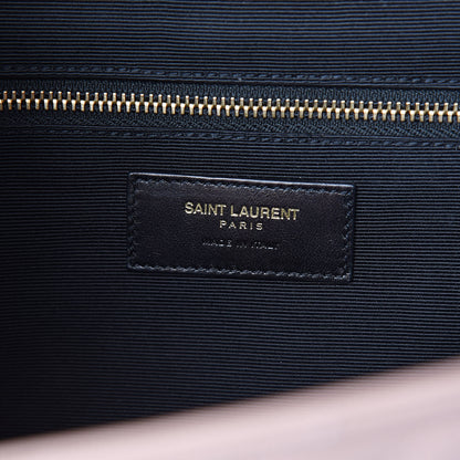 Saint Laurent Grain De Poudre Matelasse Chevron Large Monogram Satchel Pale Pink 6 of 11