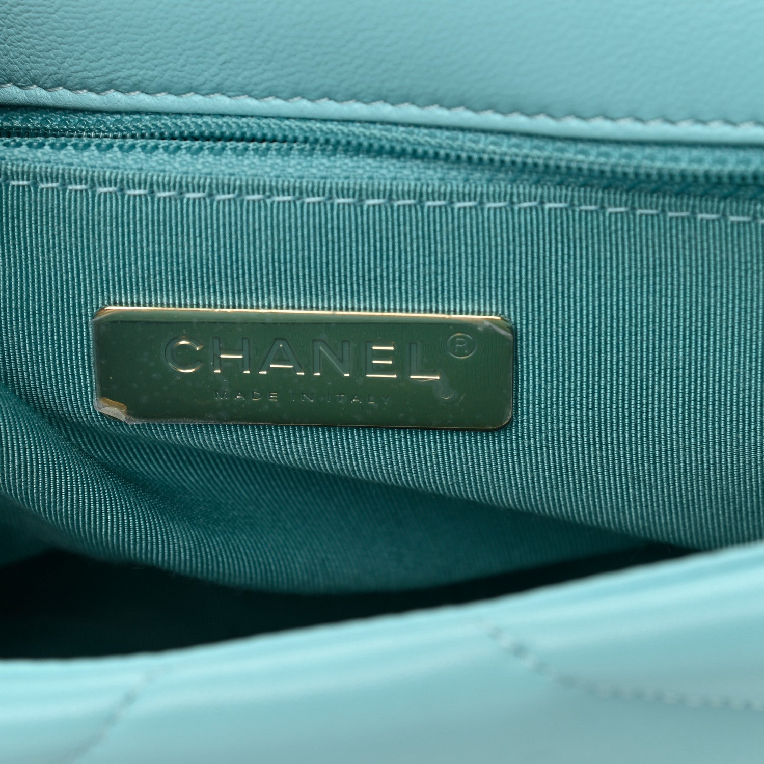 Chanel Shiny Lambskin Quilted Medium Chanel 19 Flap Light Blue 6 of 10