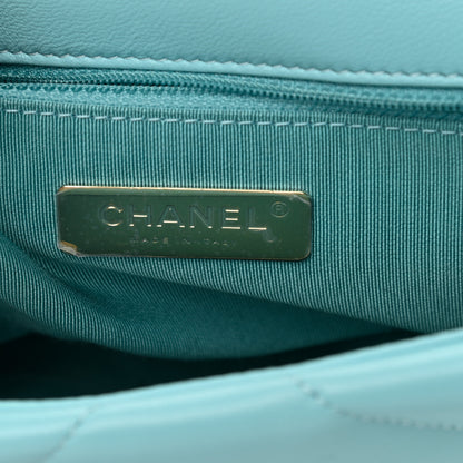Chanel Shiny Lambskin Quilted Medium Chanel 19 Flap Light Blue 6 of 10
