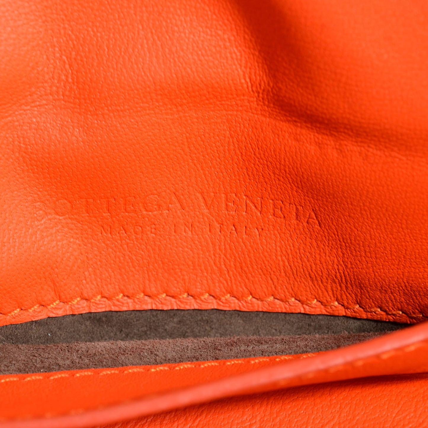 Nappa Intrecciato Small Chain Crossbody Tangerine Orange