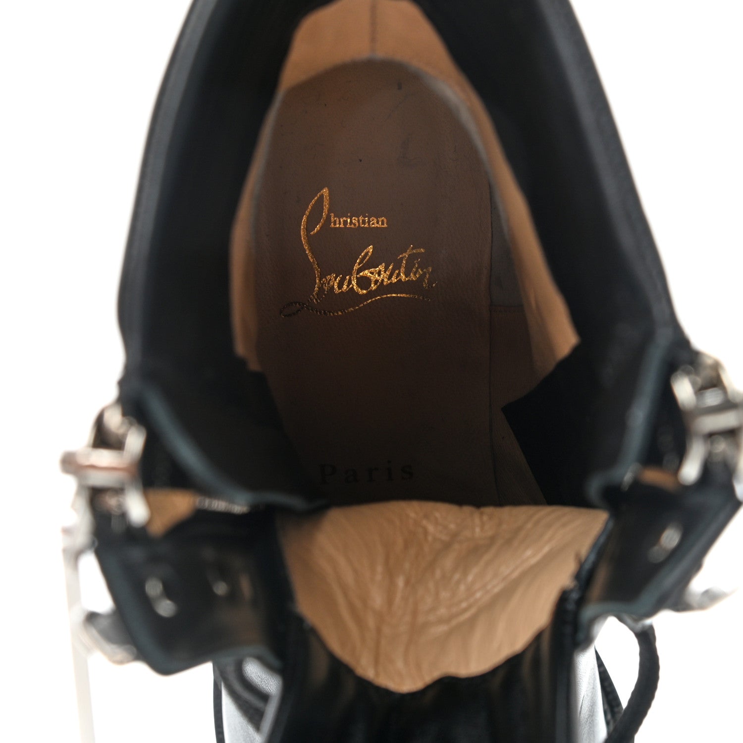Christian Louboutin En Hiver Mixed Dual-Zip Booties 37.5 Black 6 of 7