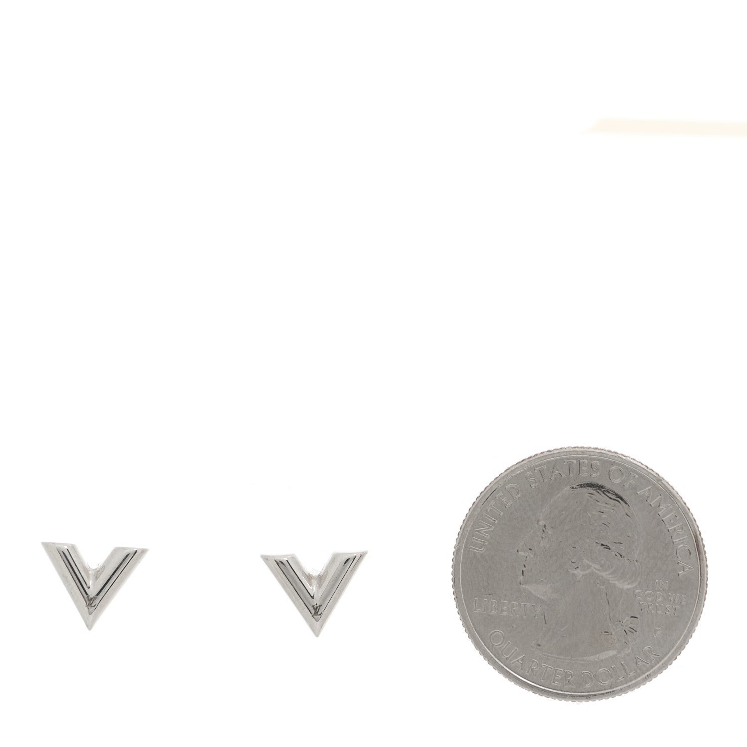 Louis Vuitton Essential V Stud Earrings Silver 2 of 5
