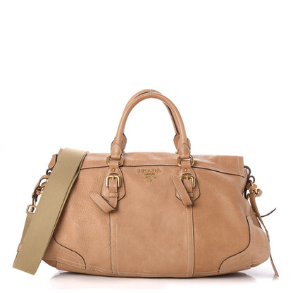 Prada Cervo Deerskin Shopping Satchel Naturale 1 of 15