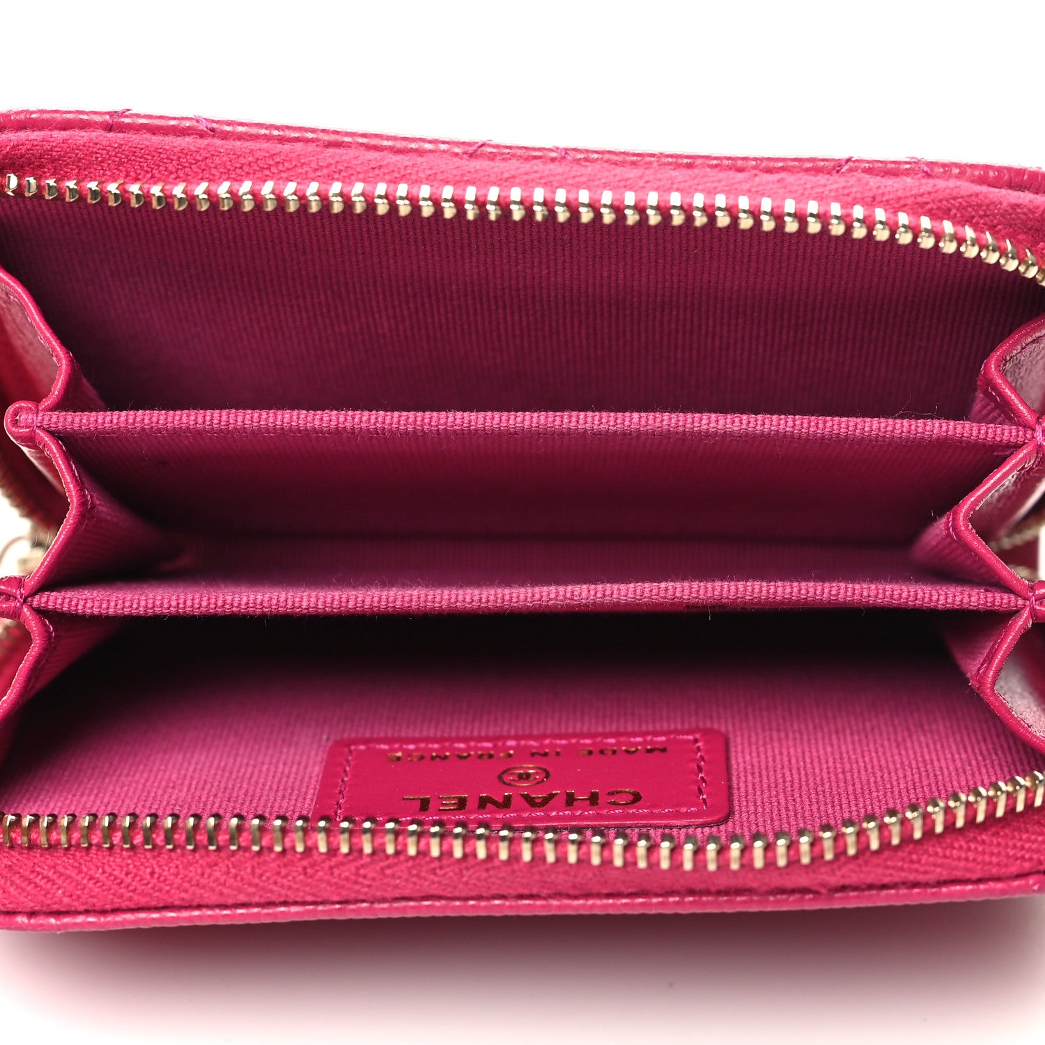 Chanel Caviar Quilted Zip Coin Purse Dark Pink 5 of 8