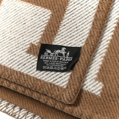 Hermes Wool Cashmere Avalon Blanket Ecru Camel 3 of 3