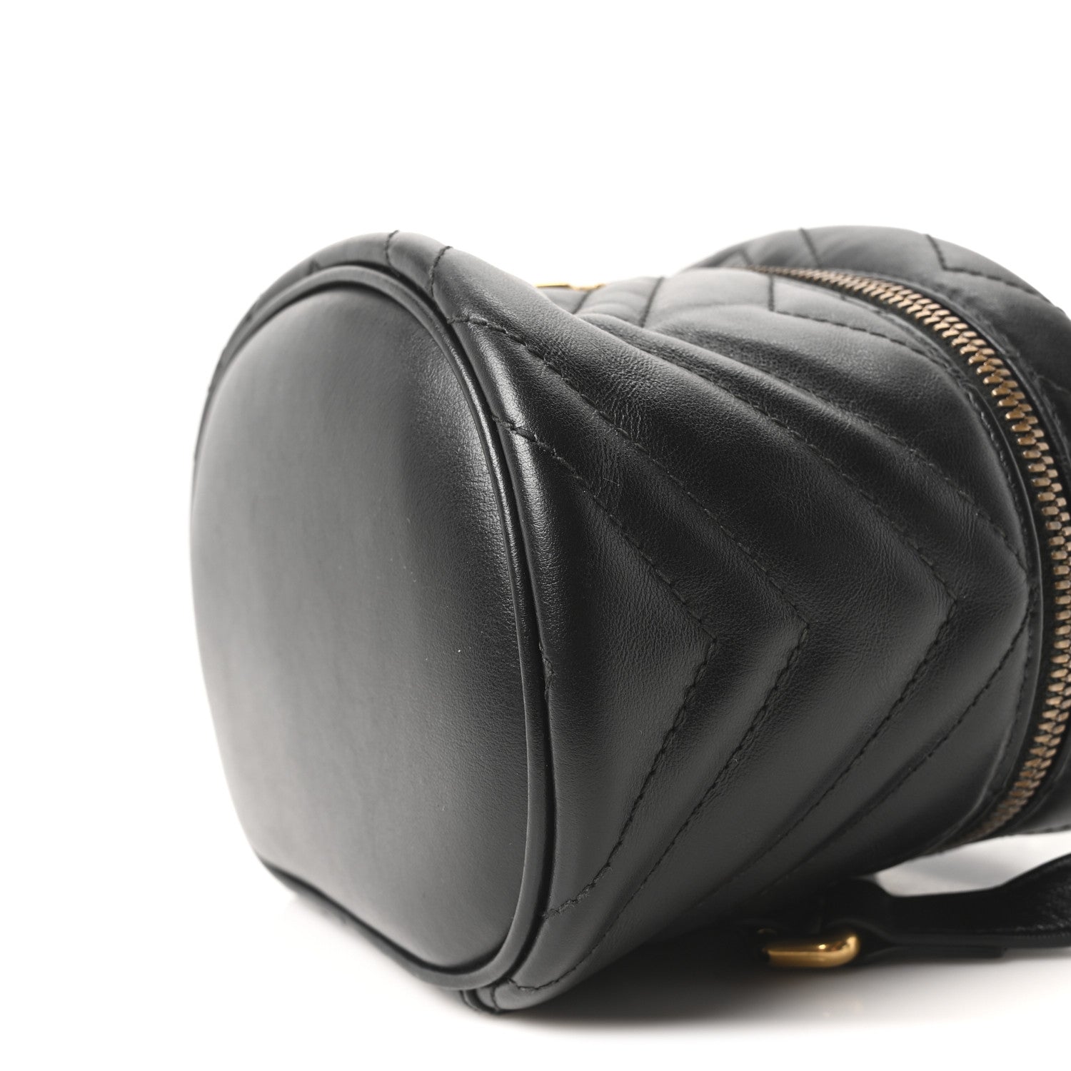 Gucci Calfskin Matelasse Mini GG Marmont Round Backpack Black 10 of 10