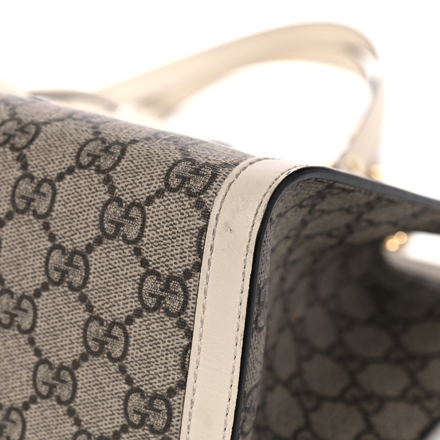 GG Supreme Monogram Medium Padlock Tote White