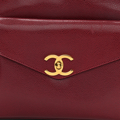 Chanel Caviar CC Shopper Tote Red 11 of 14