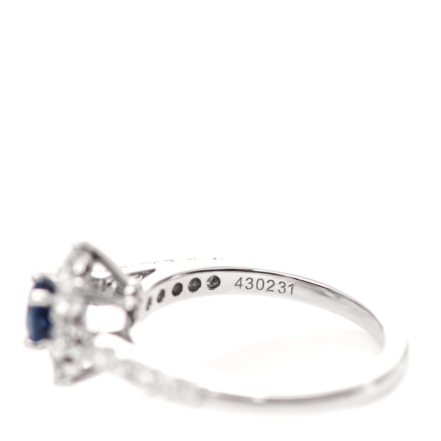 Harry Winston Platinum Diamond Blue Sapphire Petite Sunflower Ring 47 4.25 4 of 5