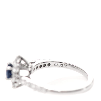 Harry Winston Platinum Diamond Blue Sapphire Petite Sunflower Ring 47 4.25 4 of 5