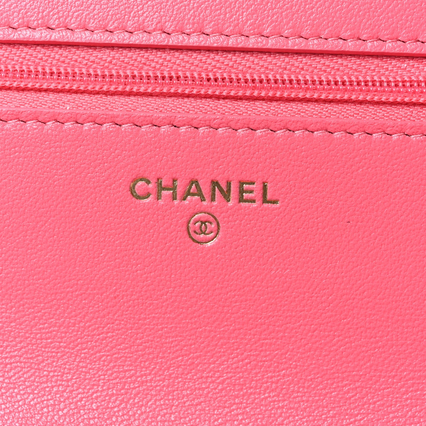 Lambskin Plexiglass Quilted Coco Love Wallet On Chain WOC Pink