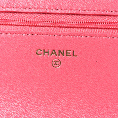 Chanel Lambskin Plexiglass Quilted Coco Love Wallet On Chain WOC Pink 6 of 12