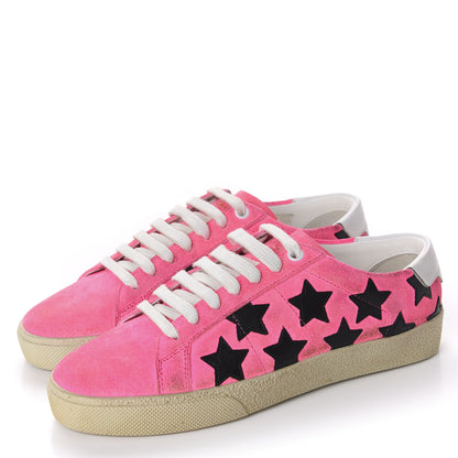 Saint Laurent Suede Star Court Sneakers 36 Pink Black 3 of 11
