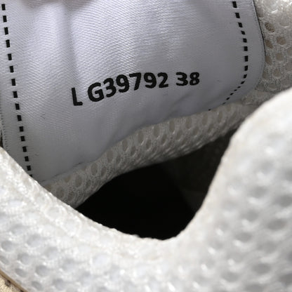 Chanel Fabric Laminated Calfskin Stretch CC Sneakers 38 White Gold Silver 8 of 9