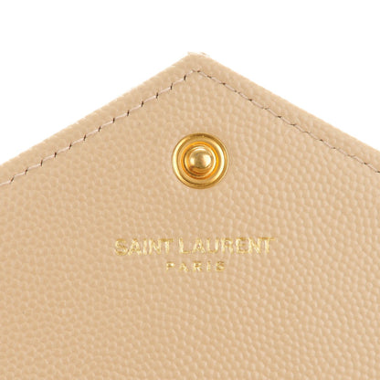 Saint Laurent Grain De Poudre Matelasse Chevron Monogram Envelope Chain Wallet Nude Powder 6 of 7